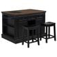 Linden Boulevard Traditional Style Stationary Kitchen Island with 2 Stools, , large
