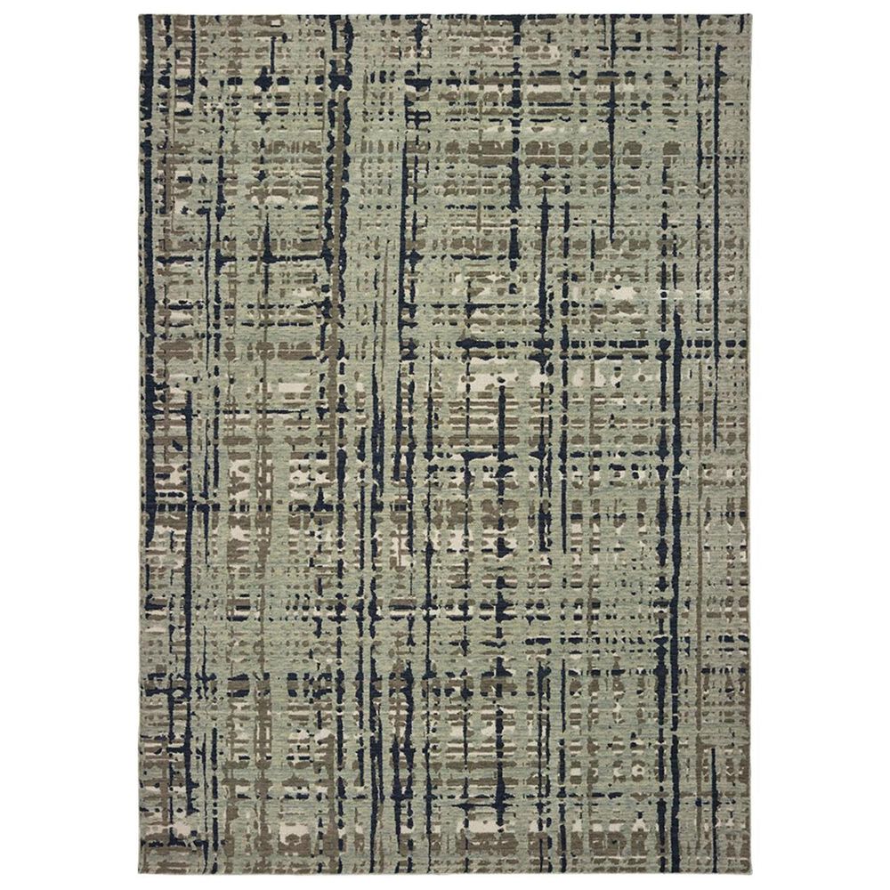 Oriental Weavers Montage 8020B 2' x 3' Blue and Tan Scatter Rug, , large