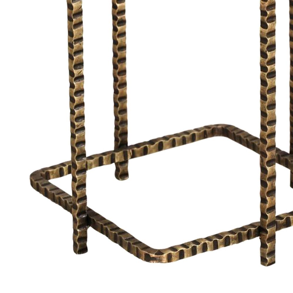 Vantara Home Heirloom Side Table in Antique Brass and Brown, , large