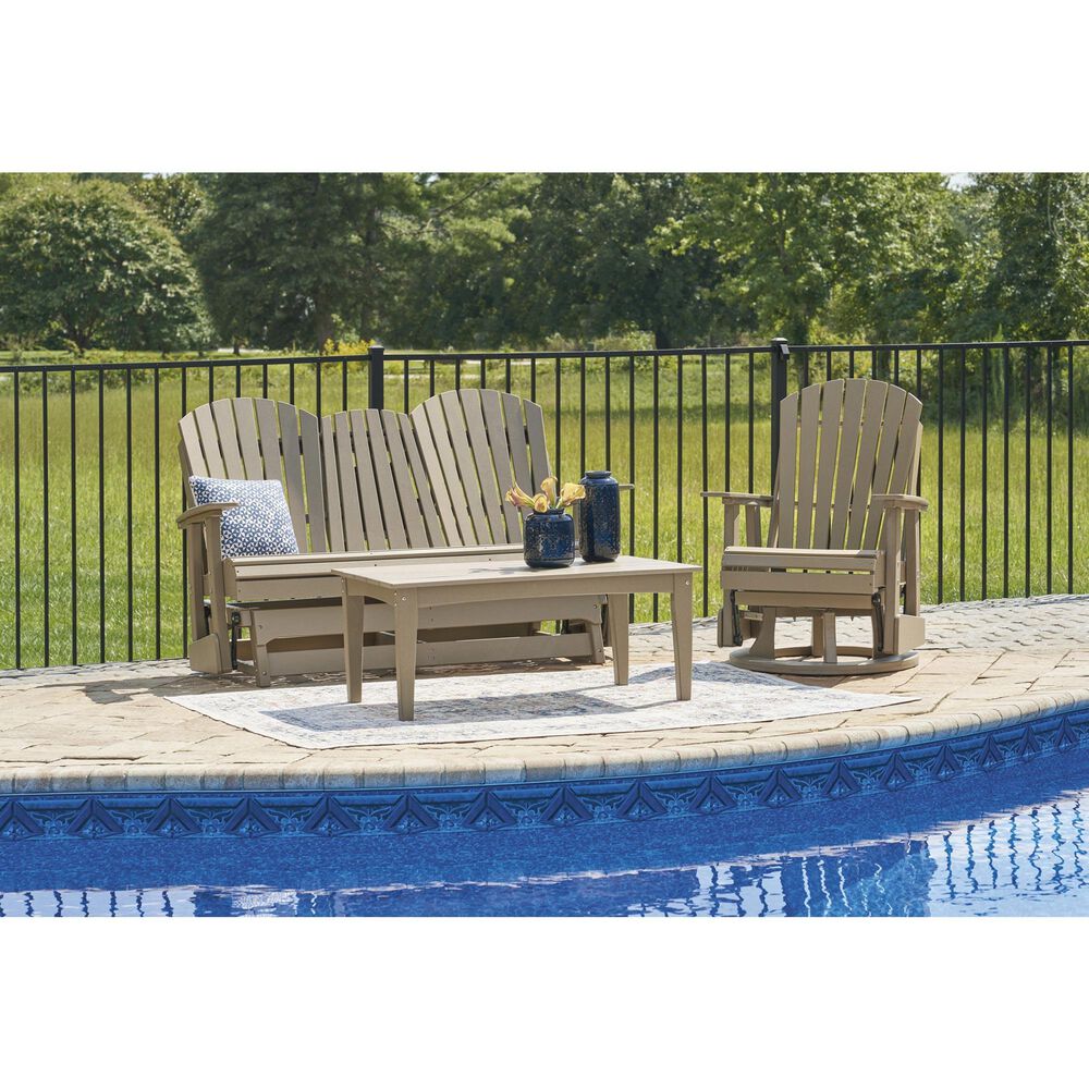 Ashley Hyland Wave Patio Rectangular Coffee Table in Driftwood, , large