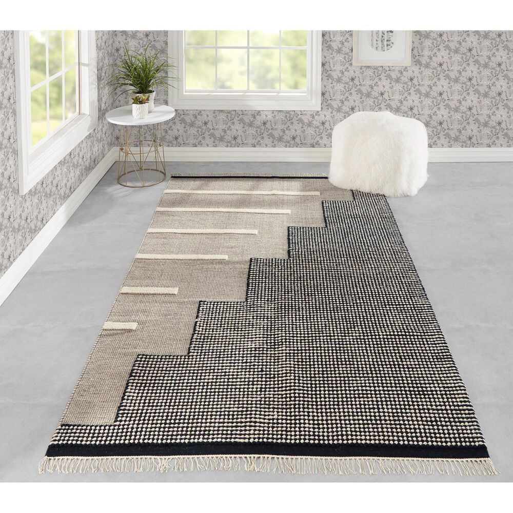 Novogratz Karl KRL-1 9&#39; x 12&#39; Black Area Rug, , large