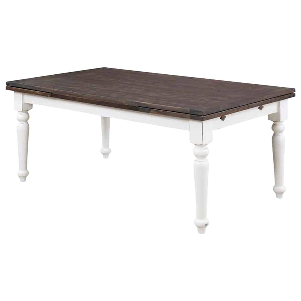 Golden Wave Furniture Mountain Retreat Dining Table in Dark Mocha and Antique White - Table Only, , large
