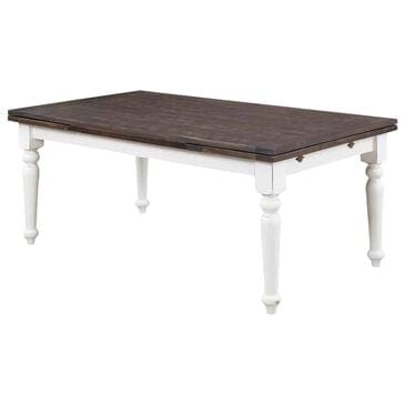 Golden Wave Furniture Mountain Retreat Dining Table in Dark Mocha and Antique White - Table Only, , large