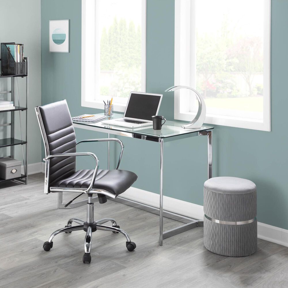 Lumisource Cinch 2-Piece Nesting Ottoman Set in Silver, , large