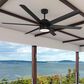 Hunter Solaria 72" Outdoor Ceiling Fan with LED Light in Matte Black, , large
