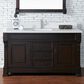 James Martin Vanities Brookfield 60" Single Bathroom Vanity in Burnished Mahogany with Single Hole 3 cm White Zeus Quartz Top and Rectangular Sink, , large