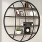 Maple and Jade 3D Round 4 Level Wall Shelf in Matte Black and Brown, , large