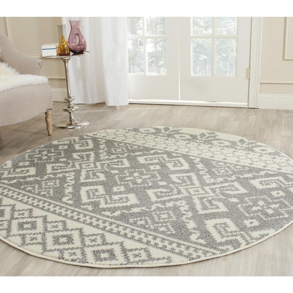 Safavieh Adirondack ADR107B-10R 10&#39; x 10&#39;  Ivory/Silver Round Rug, , large