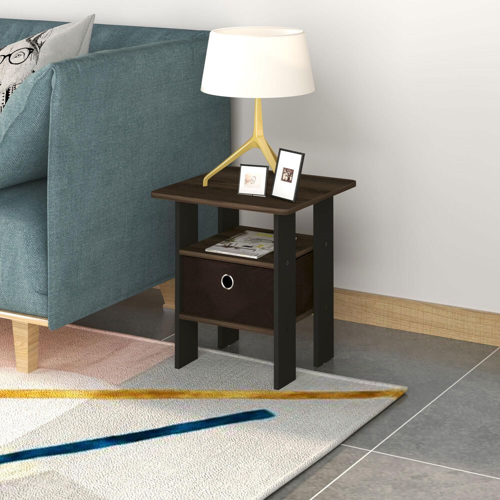 HOMLUX 1-Drawer End Table in Columbia Walnut, , large