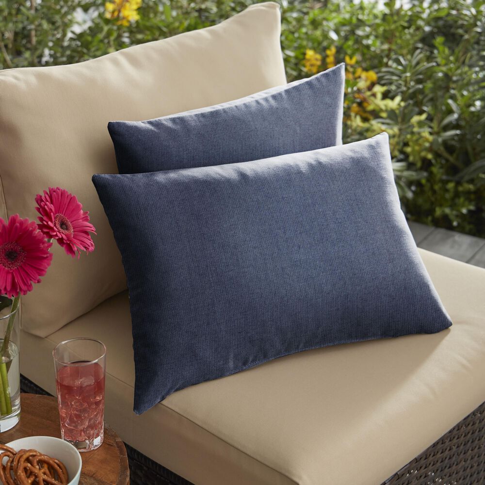 Sorra Home Sunbrella 12" x 24" Pillow in Spectrum Indigo (Set of 2), , large