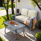 HOMLUX 2-Piece Patio Loveseat and Coffee Table Set in Beige, , large