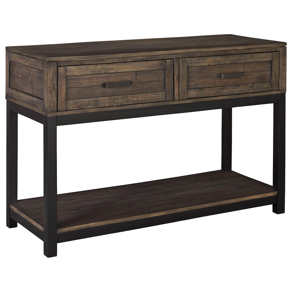 Ashley Johurst Sofa Table in Grayish Brown and Black, , large