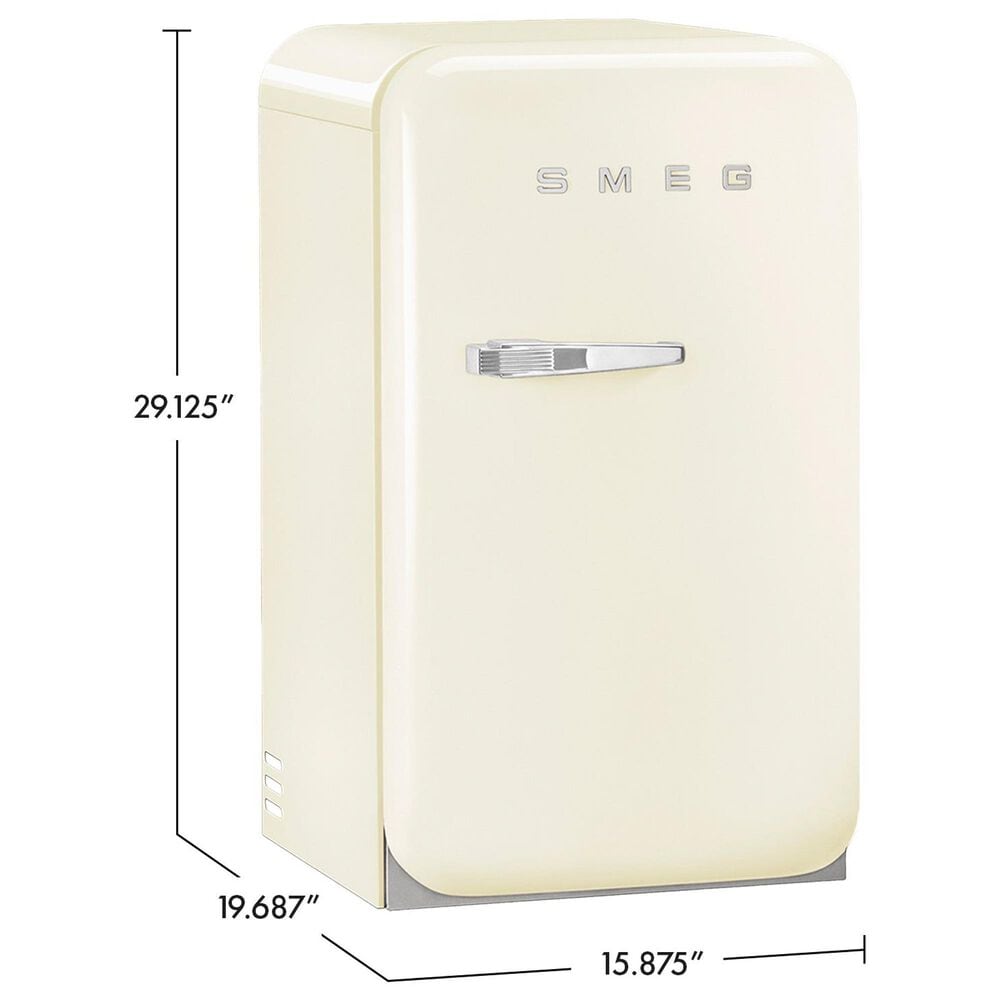 Smeg USA 1.34 Cu. Ft. Freestanding Compact Refrigerator with Right Handle in Cream, , large