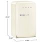 Smeg USA 1.34 Cu. Ft. Freestanding Compact Refrigerator with Right Handle in Cream, , large