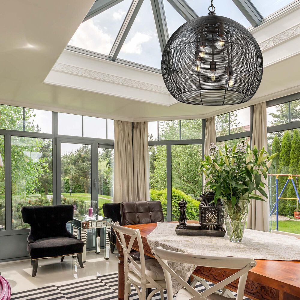 Golden Lighting Calypso 5-Light Pendant in Matte Black, , large