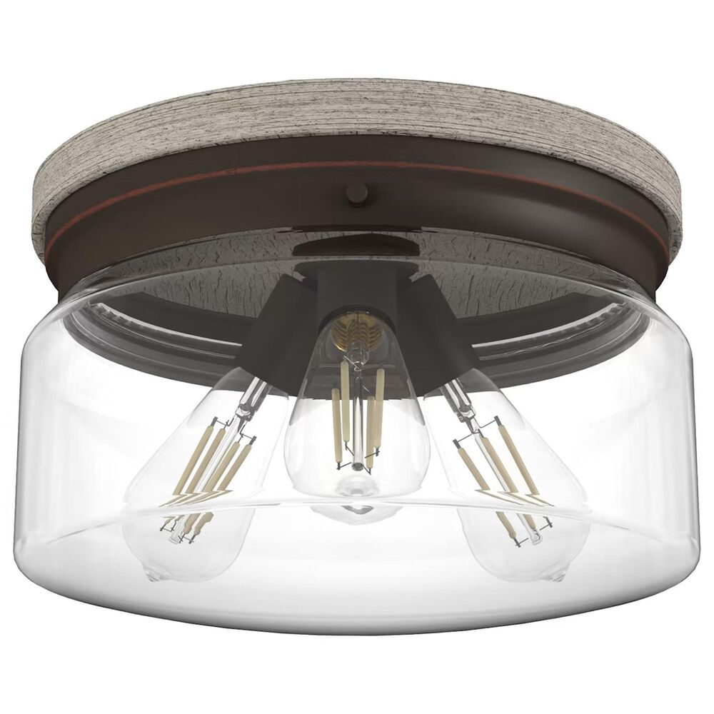 Hunter Devon Park 3-Light Flush Mount in Onyx Bengal and Barnwood, , large