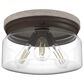 Hunter Devon Park 3-Light Flush Mount in Onyx Bengal and Barnwood, , large