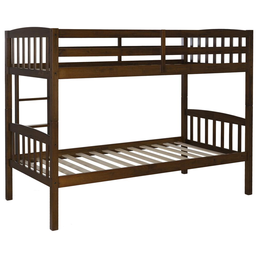 Linon Home Decor Perryton Twin Over Twin Bunk Bed in Warm Oak, , large