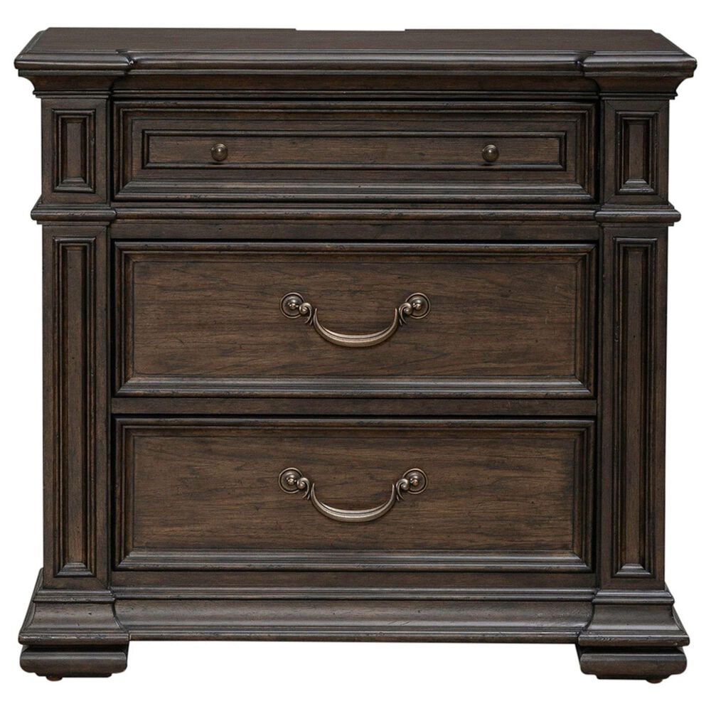 Belle Furnishings Provence Park 3-Drawer Nightstand in Chateau Brown, , large