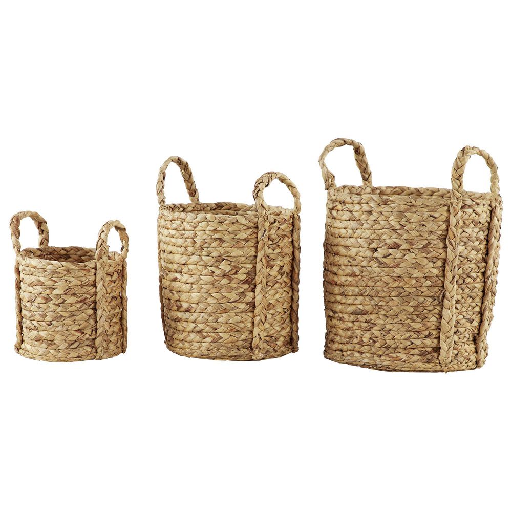 Maple and Jade Dried Coastal Storage Basket in Brown (Set of 3), , large
