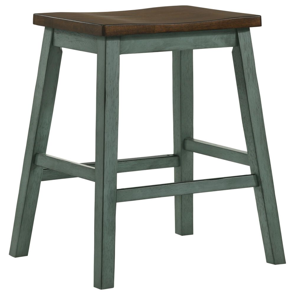Furniture of America Jamal 5-Piece Counter Height Dining Set in Oak/Antique Green, , large