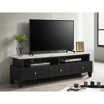 Crown Mark Alina 71" TV Stand in Black and White, , large
