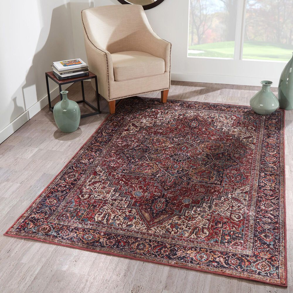 Momeni Karachi KAR-4 5&#39; x 8&#39; Burgundy Area Rug, , large