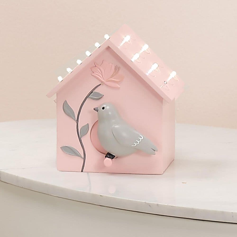 Lambs and Ivy Petals Table Top Night Light LED Lamp in Pink and Gray, , large