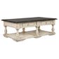 Santa Fe Rustic Coffee Table with 4 Drawers in Antique White and Grey, , large
