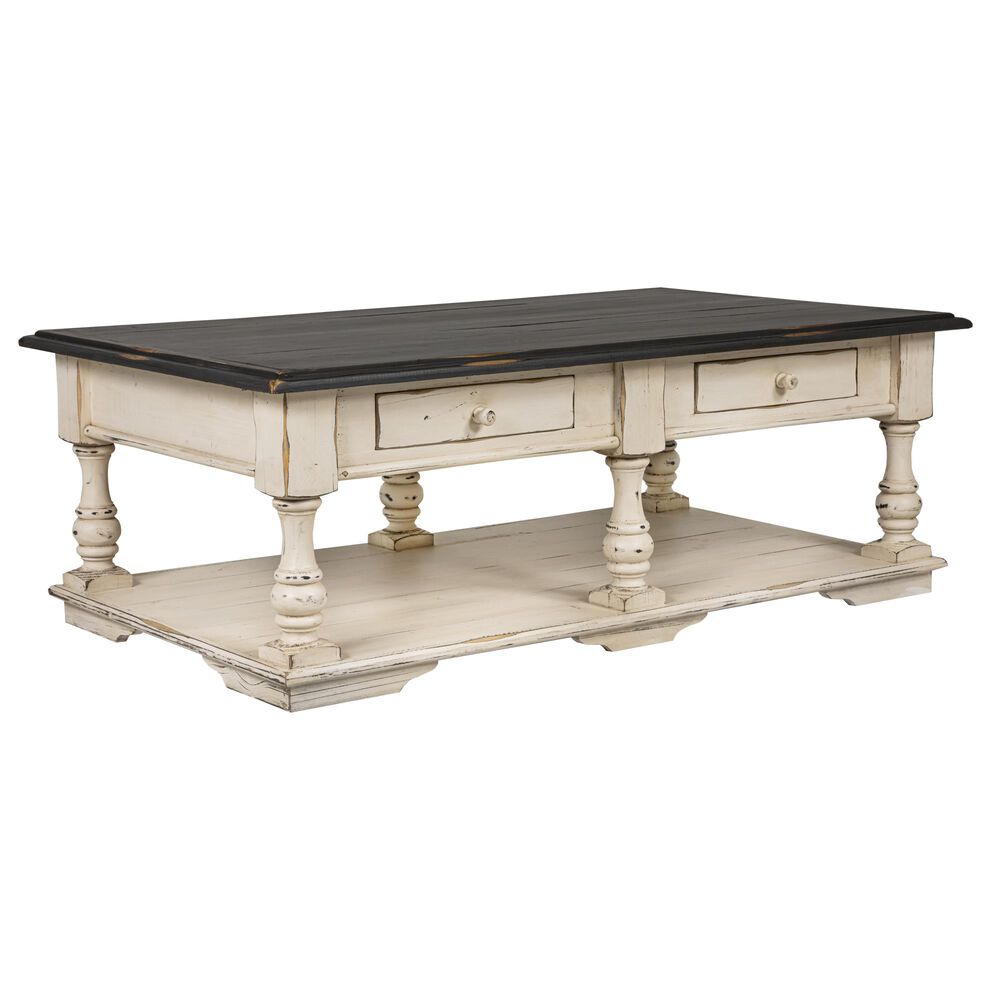 Santa Fe Rustic Coffee Table With 4 Drawers In Antique White And Grey Nebraska Furniture Mart Santa Fe Rustic Coffee Table With 4, Large Rustic Coffee Table With Storage