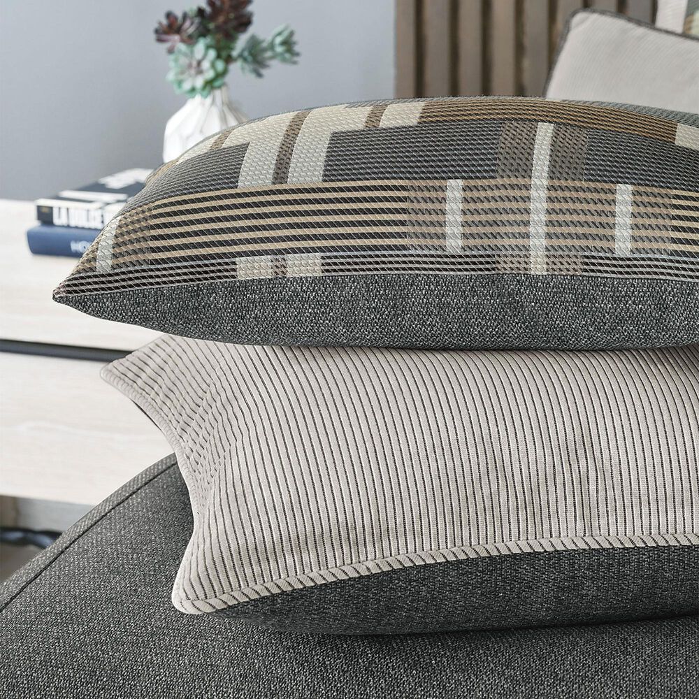 Eastern Accents Enoch 27&quot; Square Euro Pillow Sham in Grigio Smoke and Raya Stone, , large