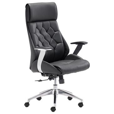 Zuo Modern Boutique Office Chair in Black and Silver, , large