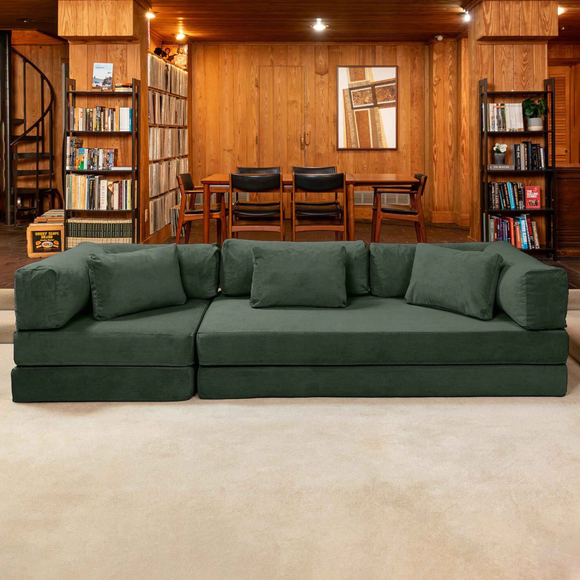 Jaxx Unsofa Stationary Sofa in Forest Dark Green