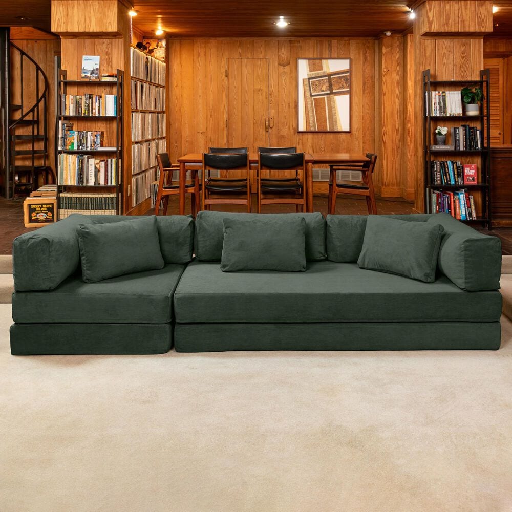 Jaxx Unsofa Stationary Sofa in Forest Dark Green, , large