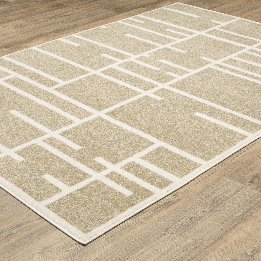 ROW by Oriental Weavers Quinn QUI04 Beige and Ivory 5'3" x 7' Area Rug, , large