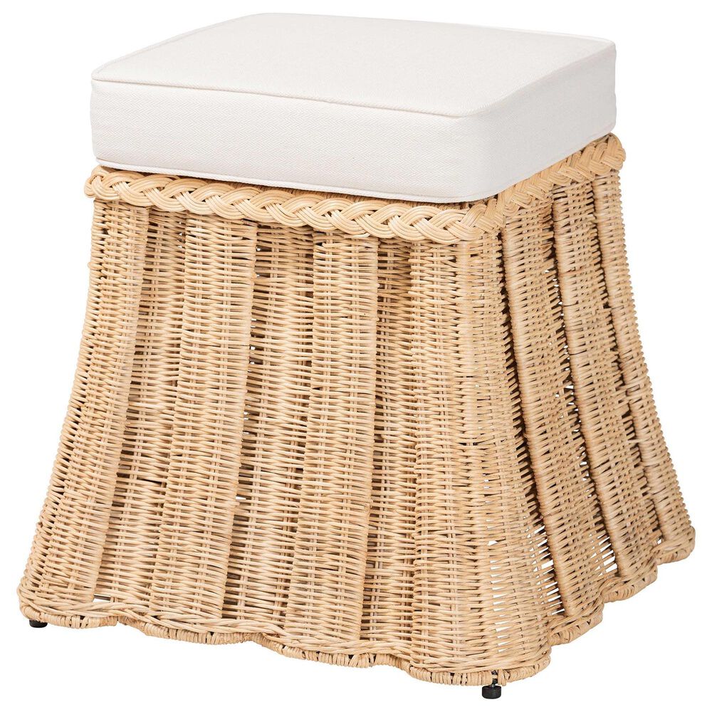 bali & pari Rotem Small Ottoman in Neutral, , large