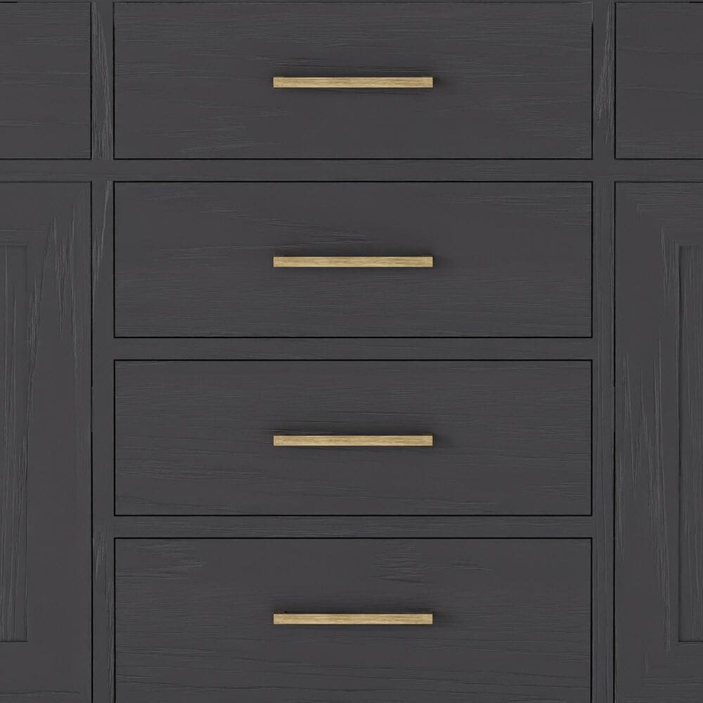 Lexora Home Abbey 72&quot; Double Bathroom Vanity in Black Oak with 2 cm White Carrara Marble Top and Rectangular Sinks, , large