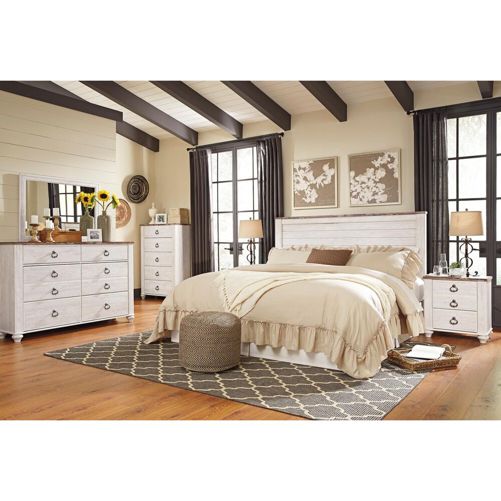 Ashley Willowton King/California King Panel Headboard in Whitewash, , large