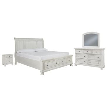 Ashley 4-Piece King Storage Bedroom Set in Antique White, , large