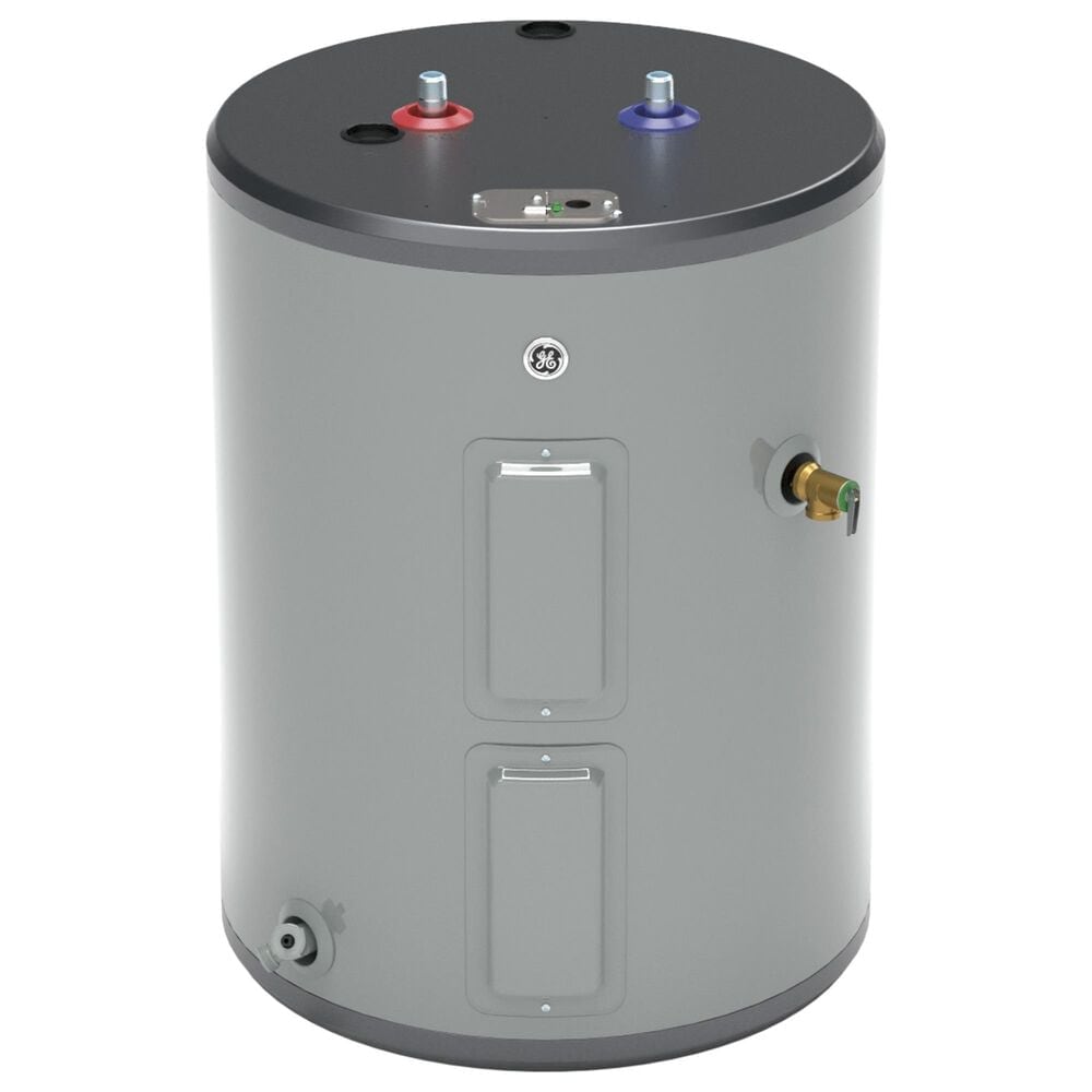 GE Appliances 26-Gallon Top Port Lowboy Electric Water Heater in Gray, , large