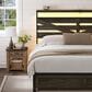 HOMLUX Queen Upholstered Platform Storage Bed Frame in Beige, , large