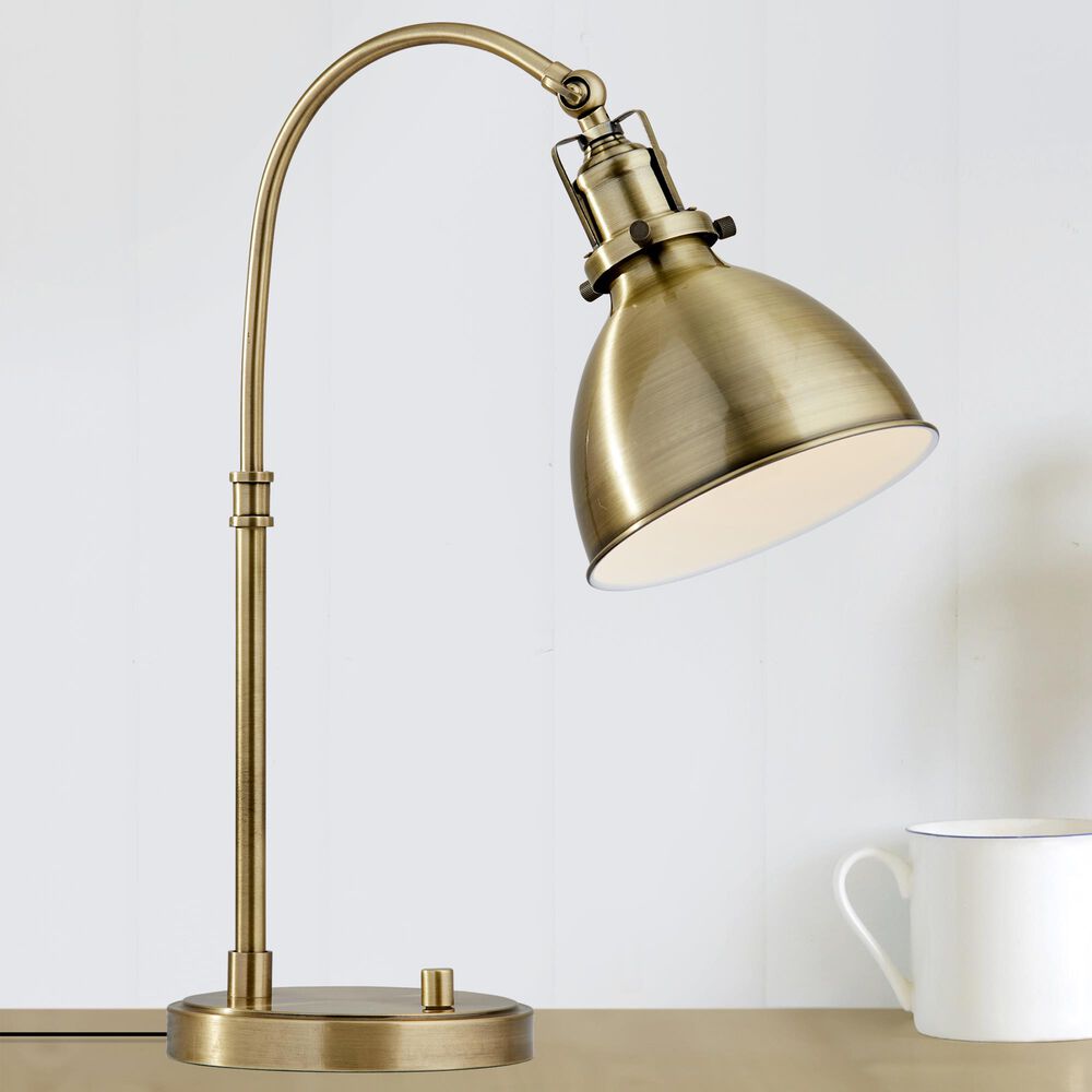 Adesso Abbott Desk Lamp in Antique Brass, , large