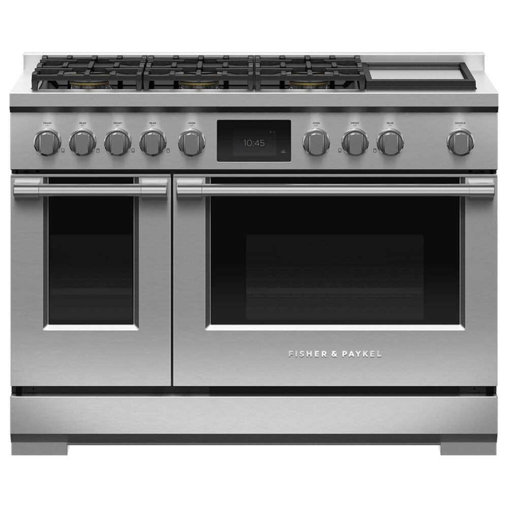 Fisher & Paykel 48" 6-Burner Dual Fuel Range with Griddle in Stainless Steel, , large