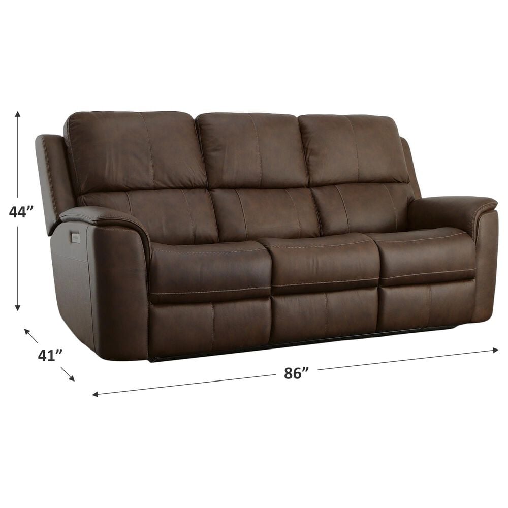 Flexsteel Henry Power Reclining Sofa with Power Headrest and Lumbar in Hickory, , large