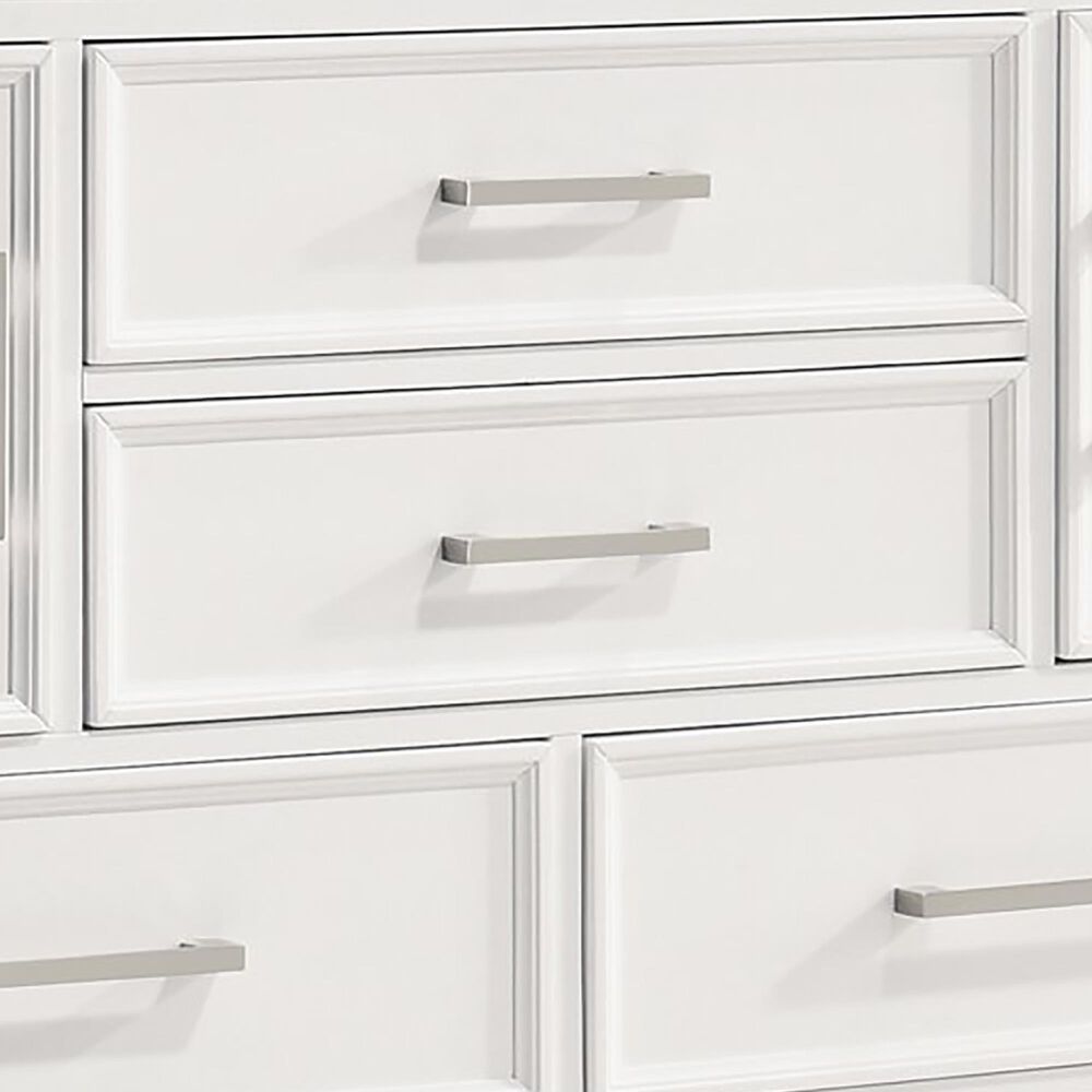 New Heritage Design Andover 6 Drawer Dresser and Mirror in White, , large