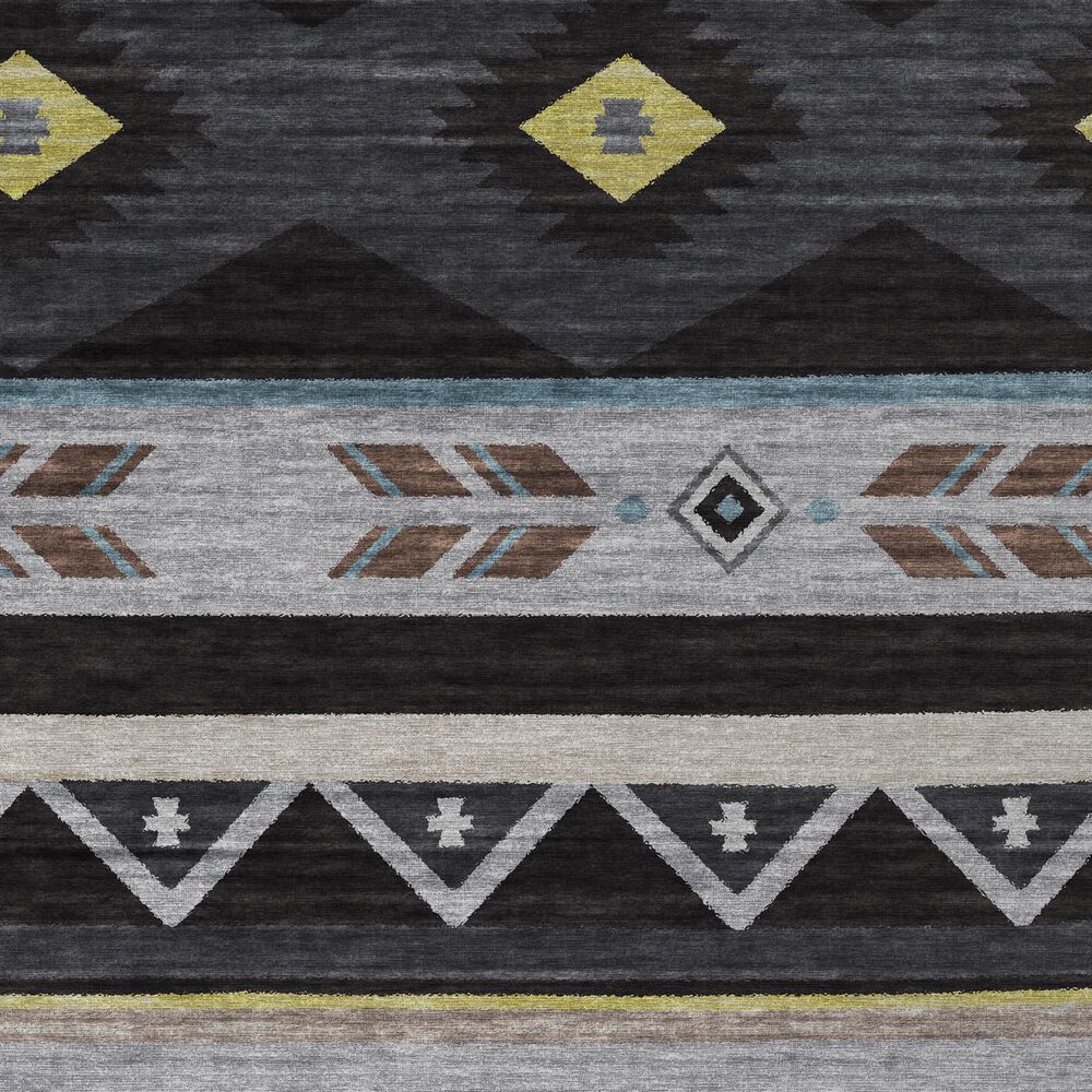Dalyn Rug Company Phoenix PH3 2&#39;3&quot; x 7&#39;6&quot; Black Indoor/Outdoor Runner, , large