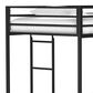 Hearth and Haven Adam Twin Loft Bunk Bed in Black, , large