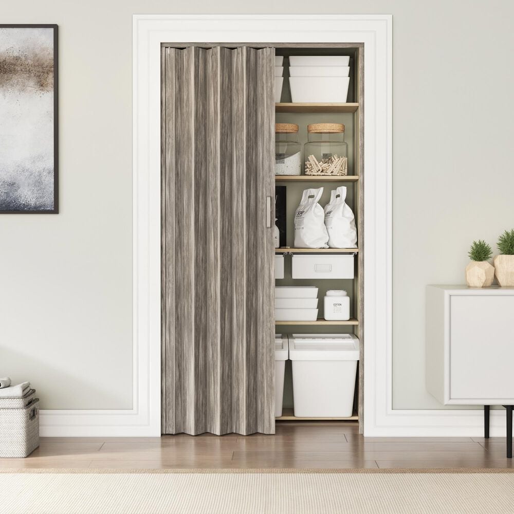 Rta Products Llc Loft Series 36&quot; Premium Double Walled PVC Foldable Accordion Doors in Taupe, , large