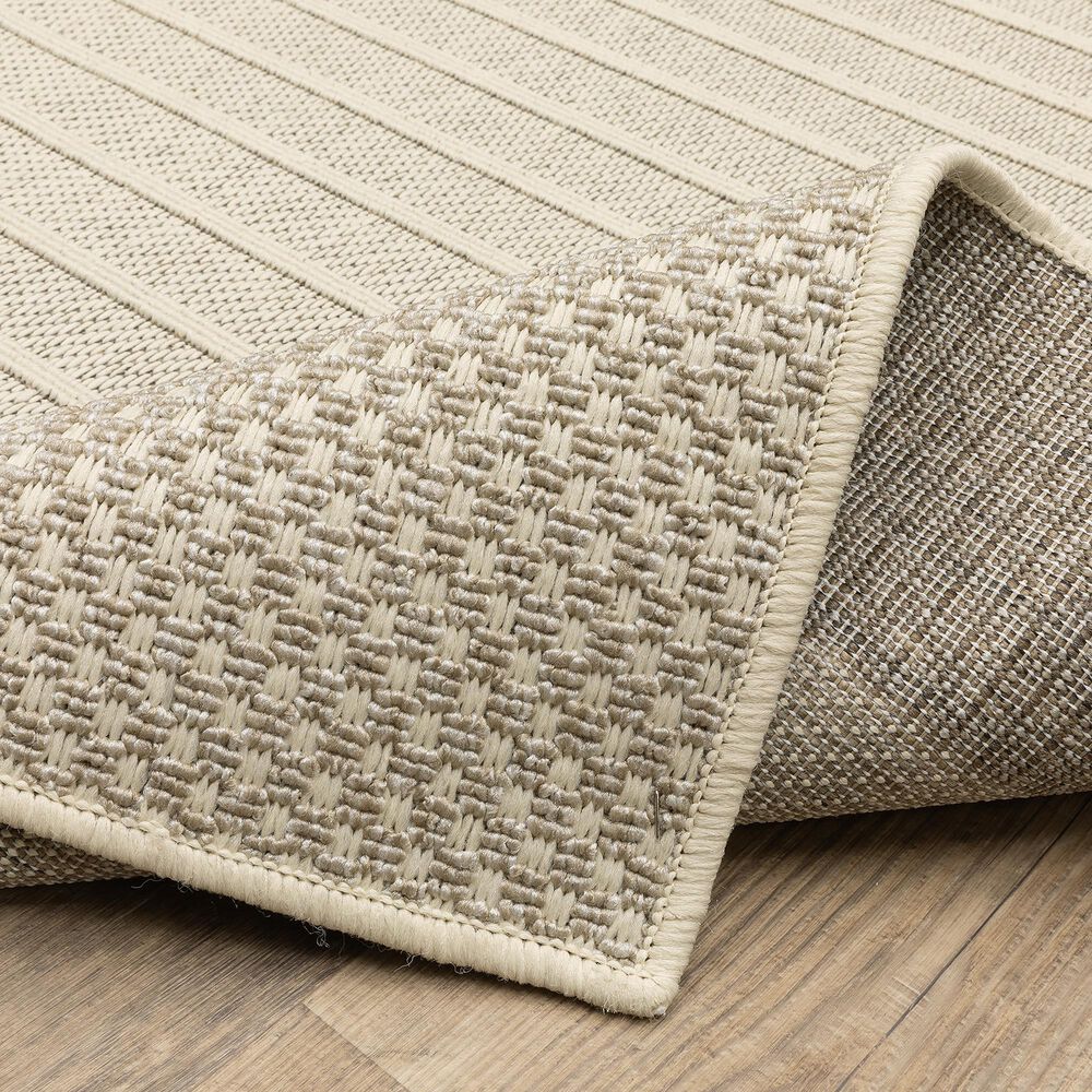 ROW by Oriental Weavers Zarina ZAR04 Beige and Ivory 1'10" x 7'6" Indoor/Outdoor Runner, , large