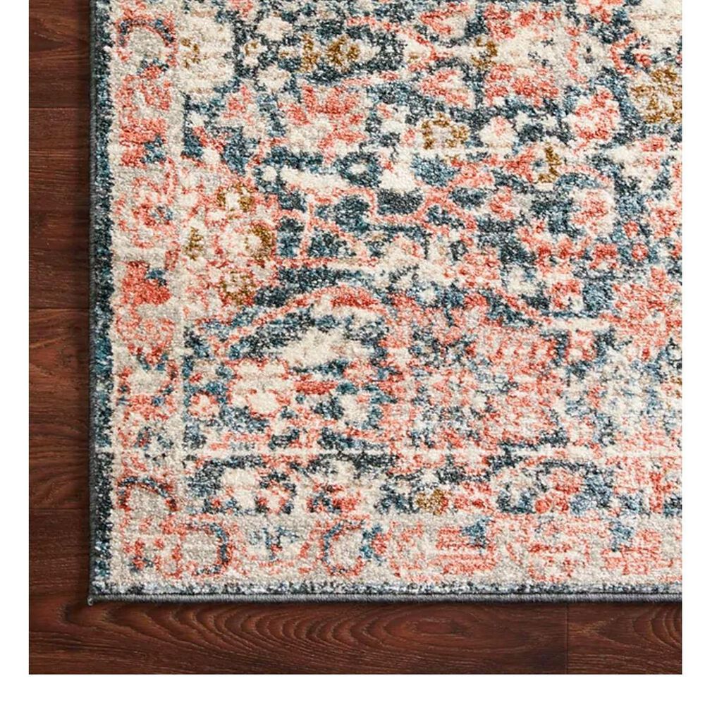 Loloi II Saban SAB-03 3&#39;9&quot; Round Navy and Rust Area Rug, , large
